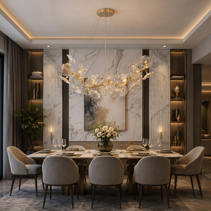 Orchid Ginkgo Bloom Dining Chandelier