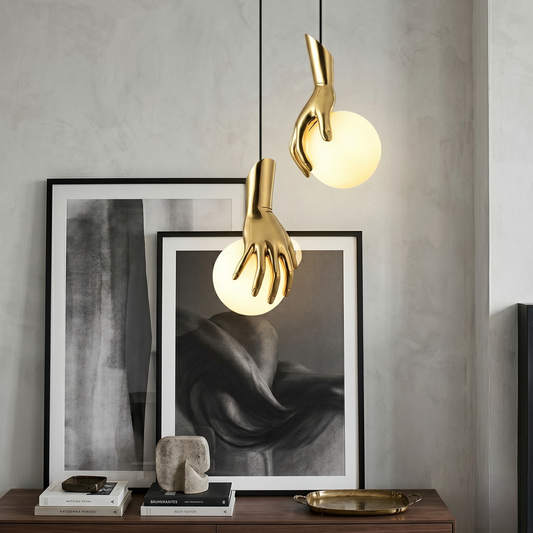 Golden Hand Hanging Light