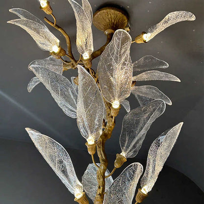 The Golden Willow Double Height Chandelier Gold Finish Detail