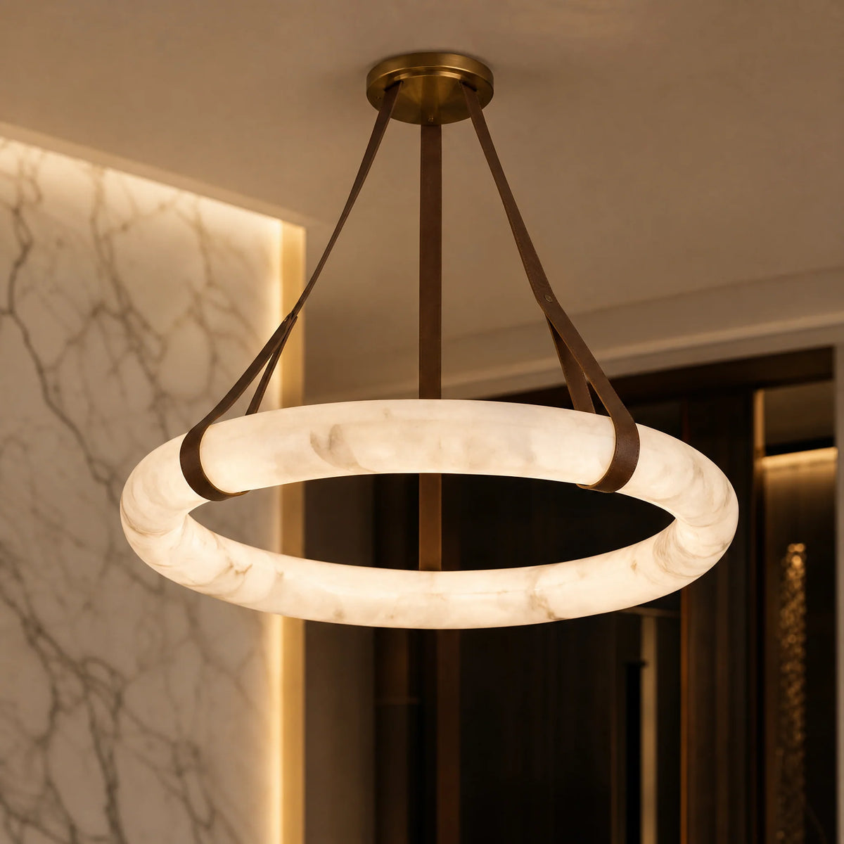 Halo – Sculptural Marble Pendant Chandelier
