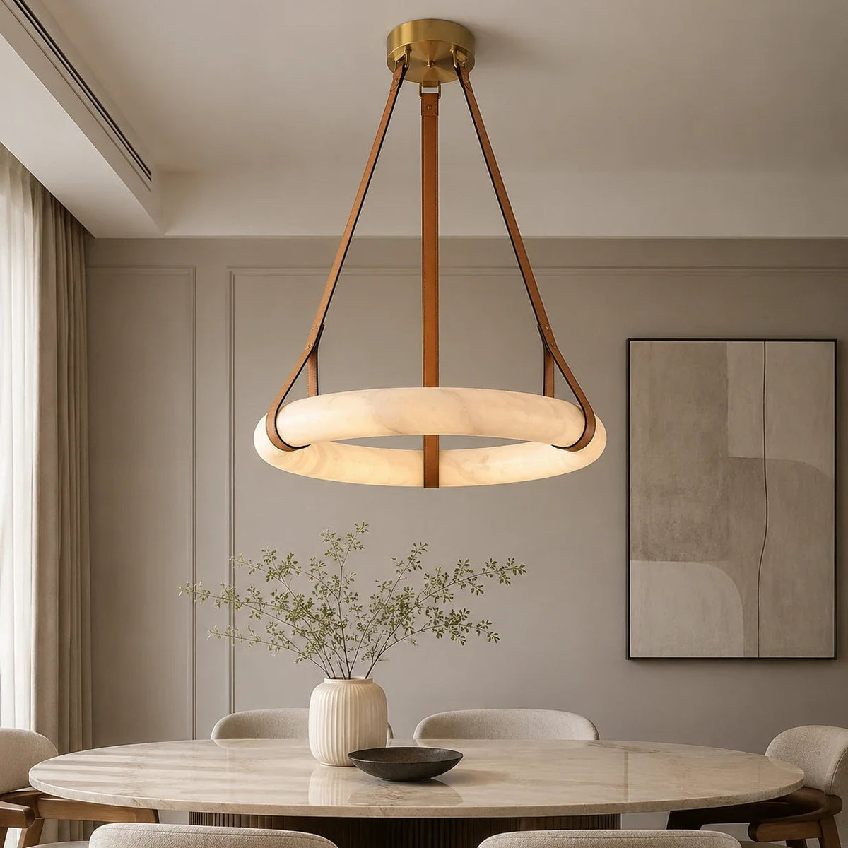 Halo – Sculptural Marble Pendant Chandelier