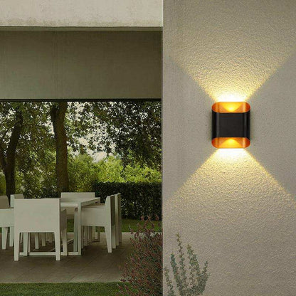 Outdoor Black Gold Wall Light