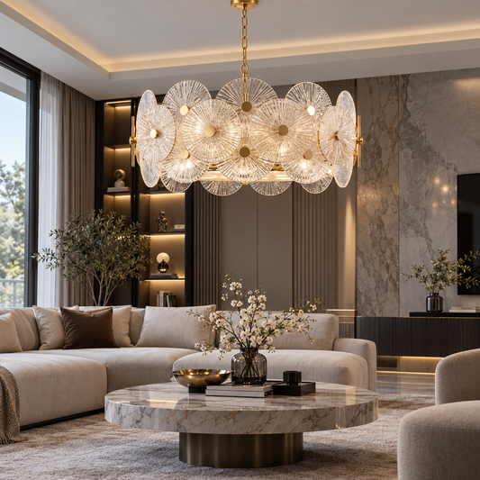 Sunburst Round Chandelier