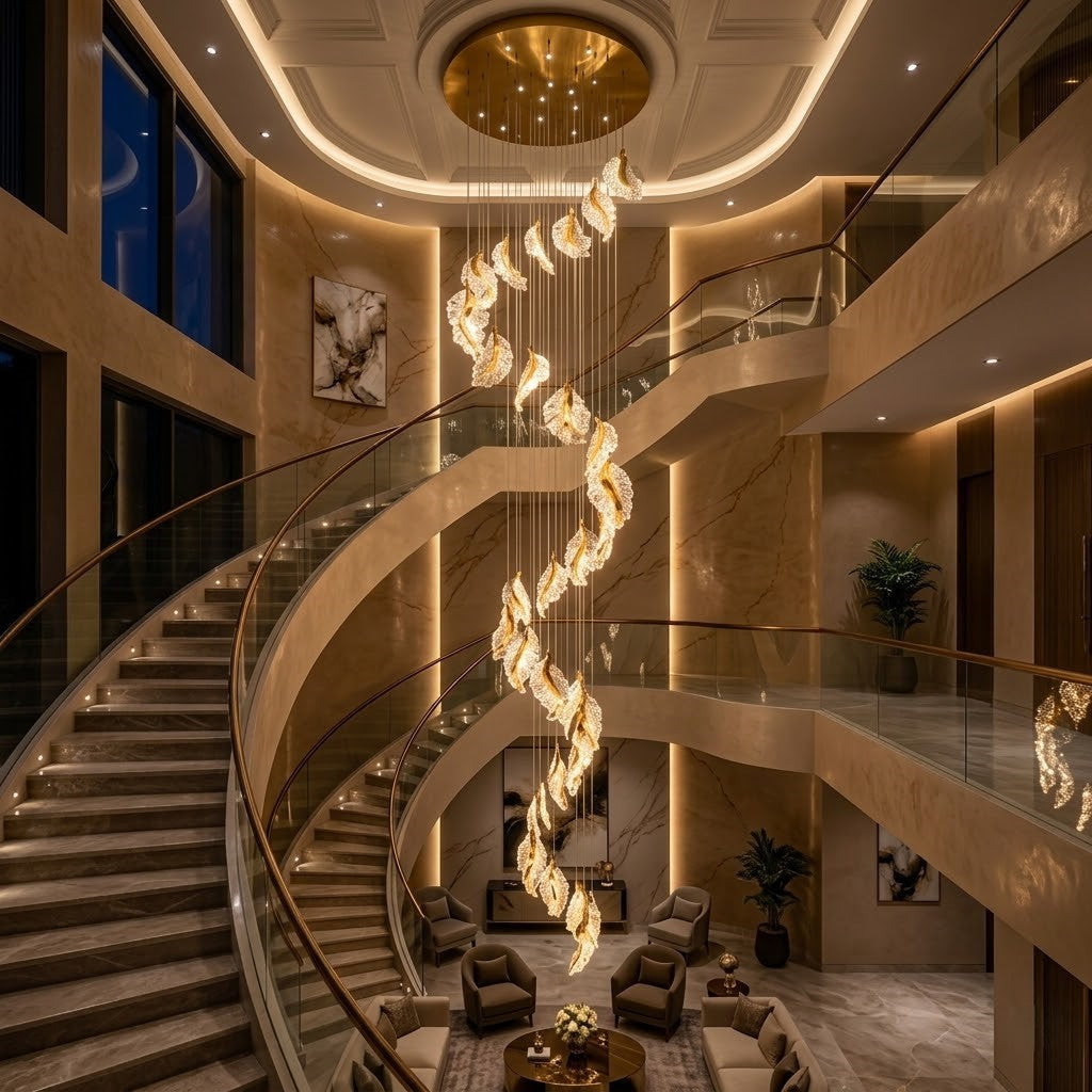 The Gilded Petal Grand Duplex Chandelier