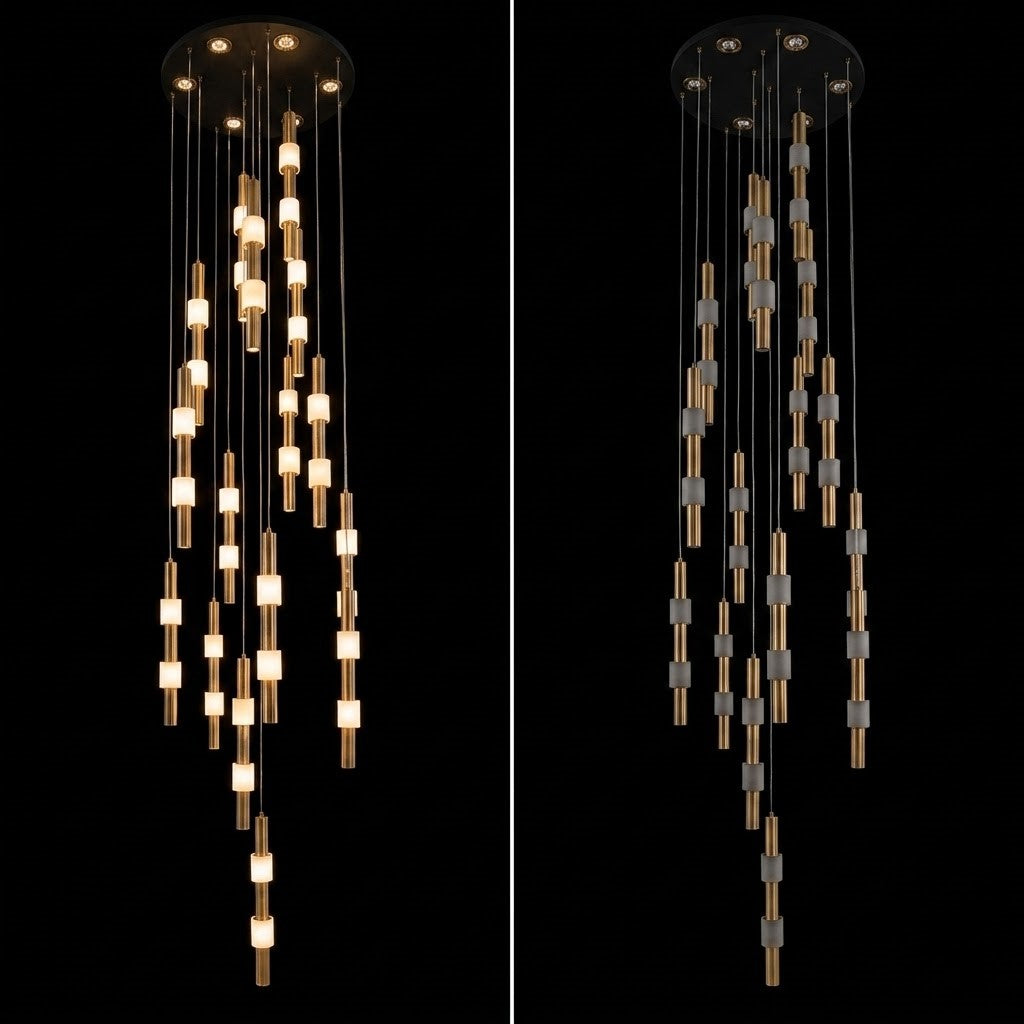 The Lumina Waterfall Duplex Chandelier