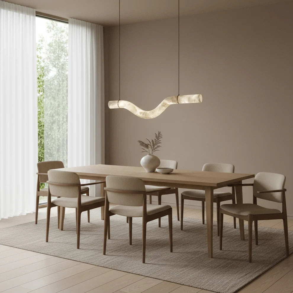 The Ondula Alabaster Wave Chandelier