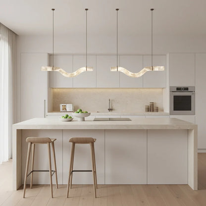 The Ondula Alabaster Wave Chandelier