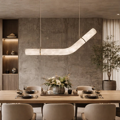 The Ondula Alabaster Wave Chandelier