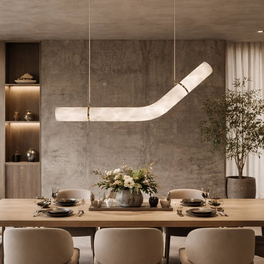 The Ondula Alabaster Wave Chandelier