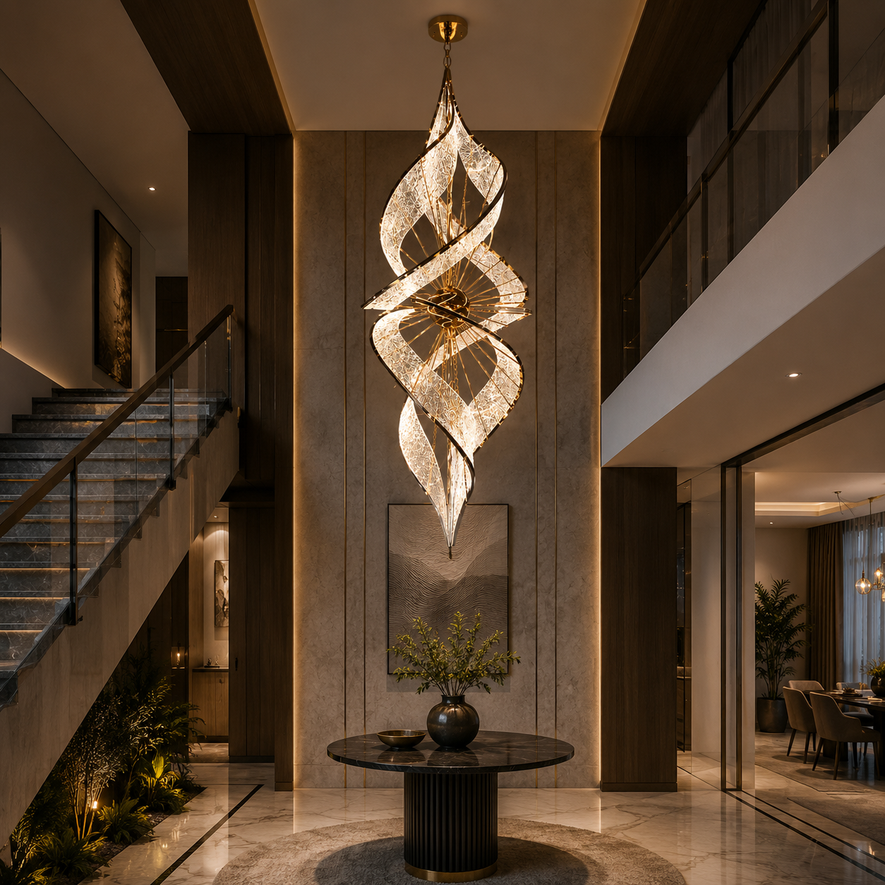 The Spiral Grande Duplex Chandelier