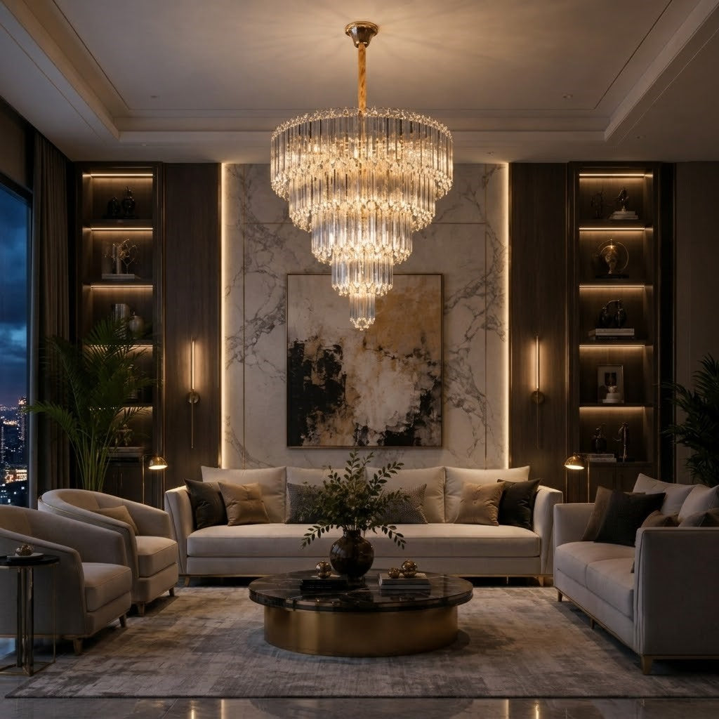 The Velora Crystal Cascade Chandelier