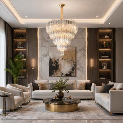 The Velora Crystal Cascade Chandelier