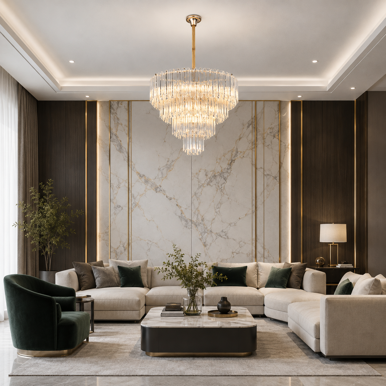 The Velora Crystal Cascade Chandelier