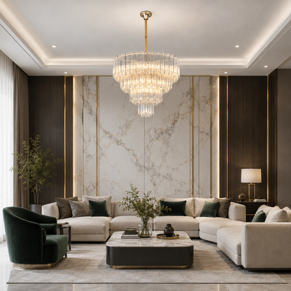 The Velora Crystal Cascade Chandelier