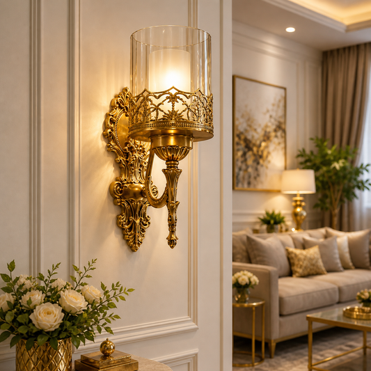 Antique Brass Finish Wall Light