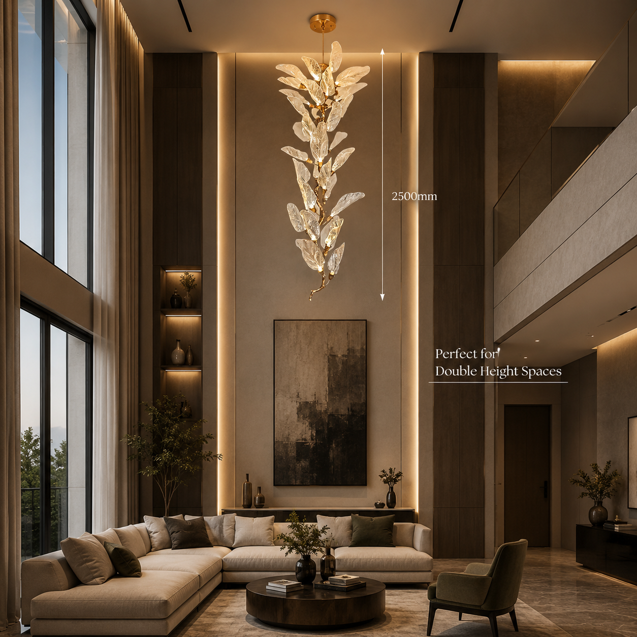 The Golden Willow Double Height Chandelier Premium Lighting Design