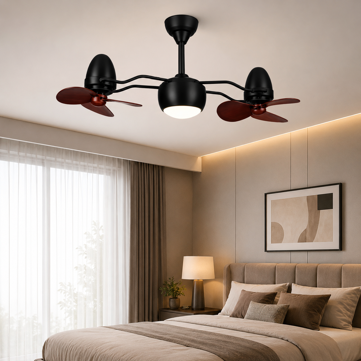 Eclipse Fusion 40-Inch Black & Gold Ceiling Fan