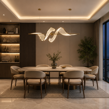 The Wave Linear Dining Chandelier