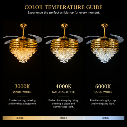 Golden Aura Crystal Fan