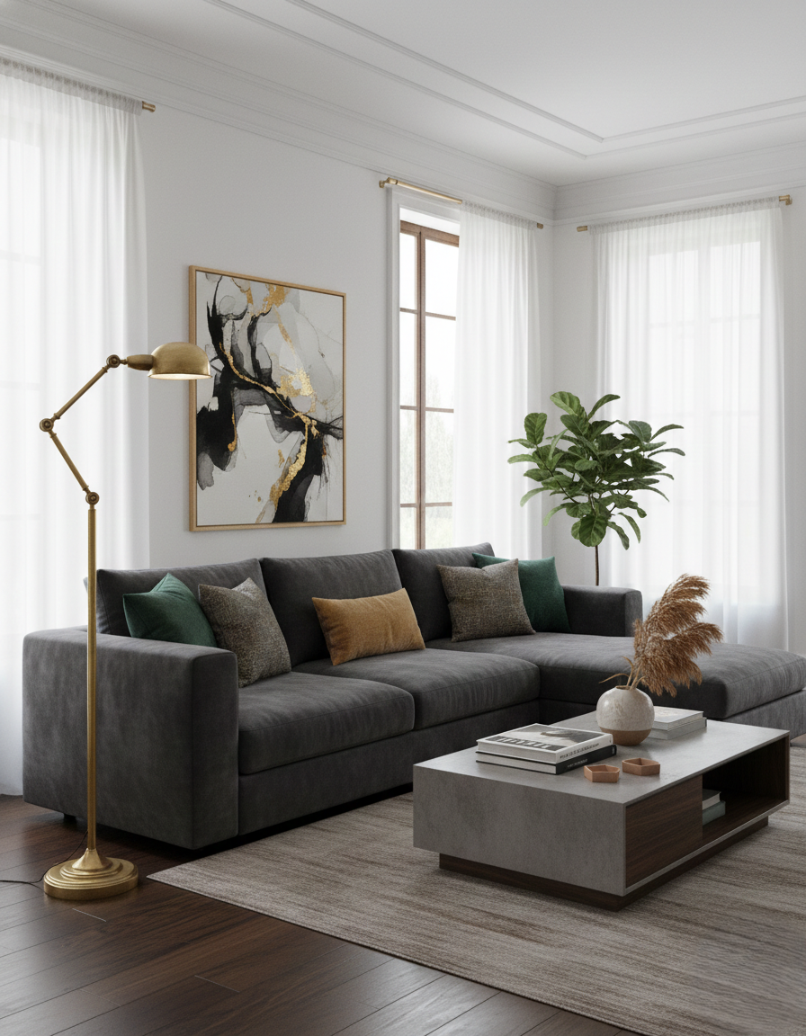 Gilded Groove Floor Lamp