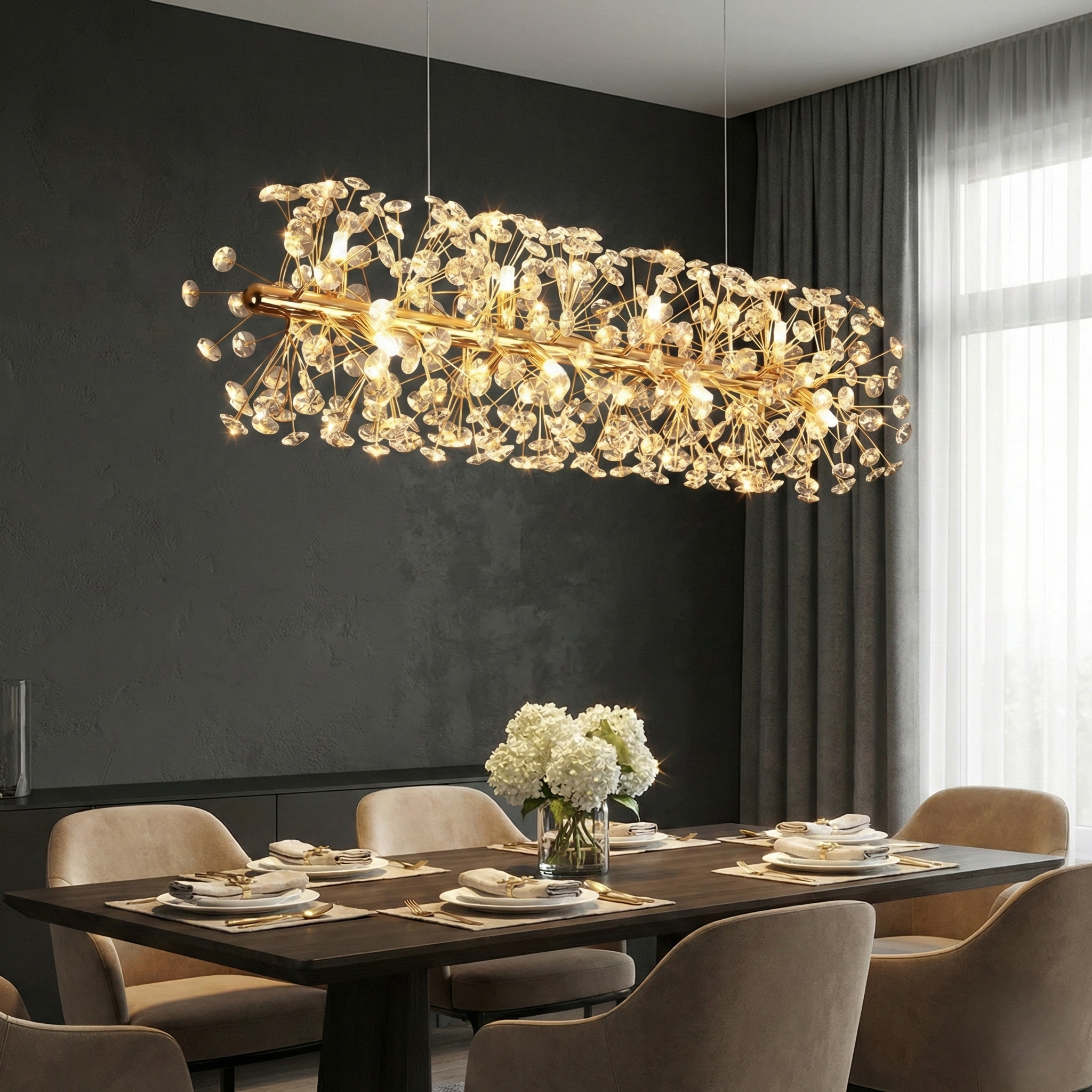Golden Flora Dining Chandelier