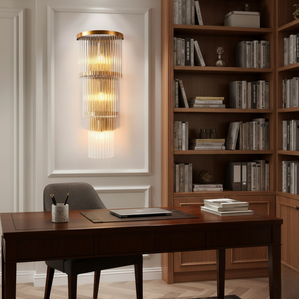 Sleek Crystals Wall Light