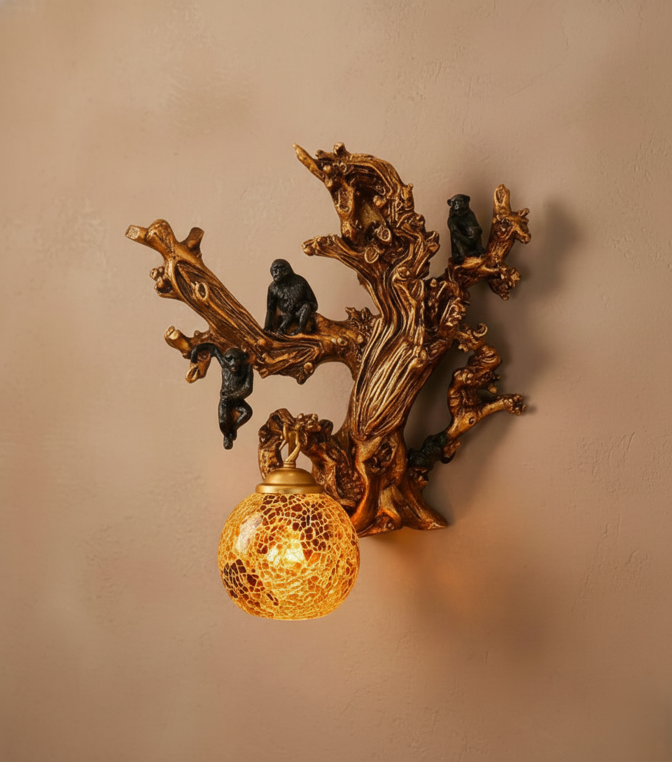 Mandarin Monkey Wall Light