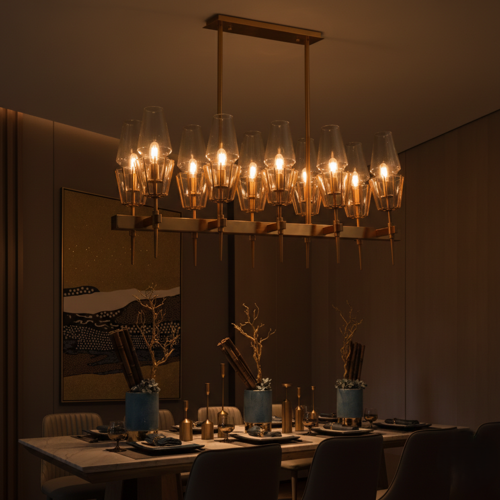 Radiant Glass Dining Chandelier