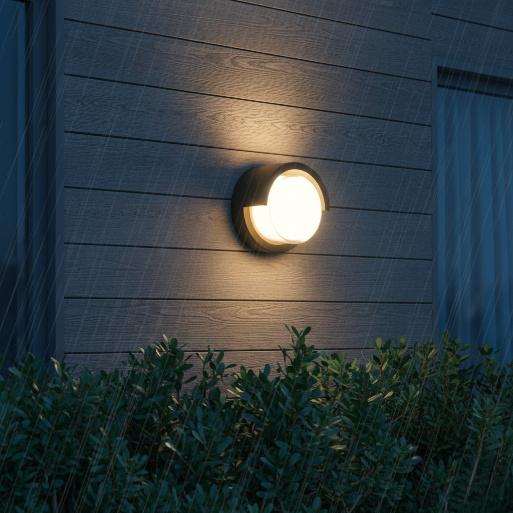 Elegant Outdoor Round Facade Light