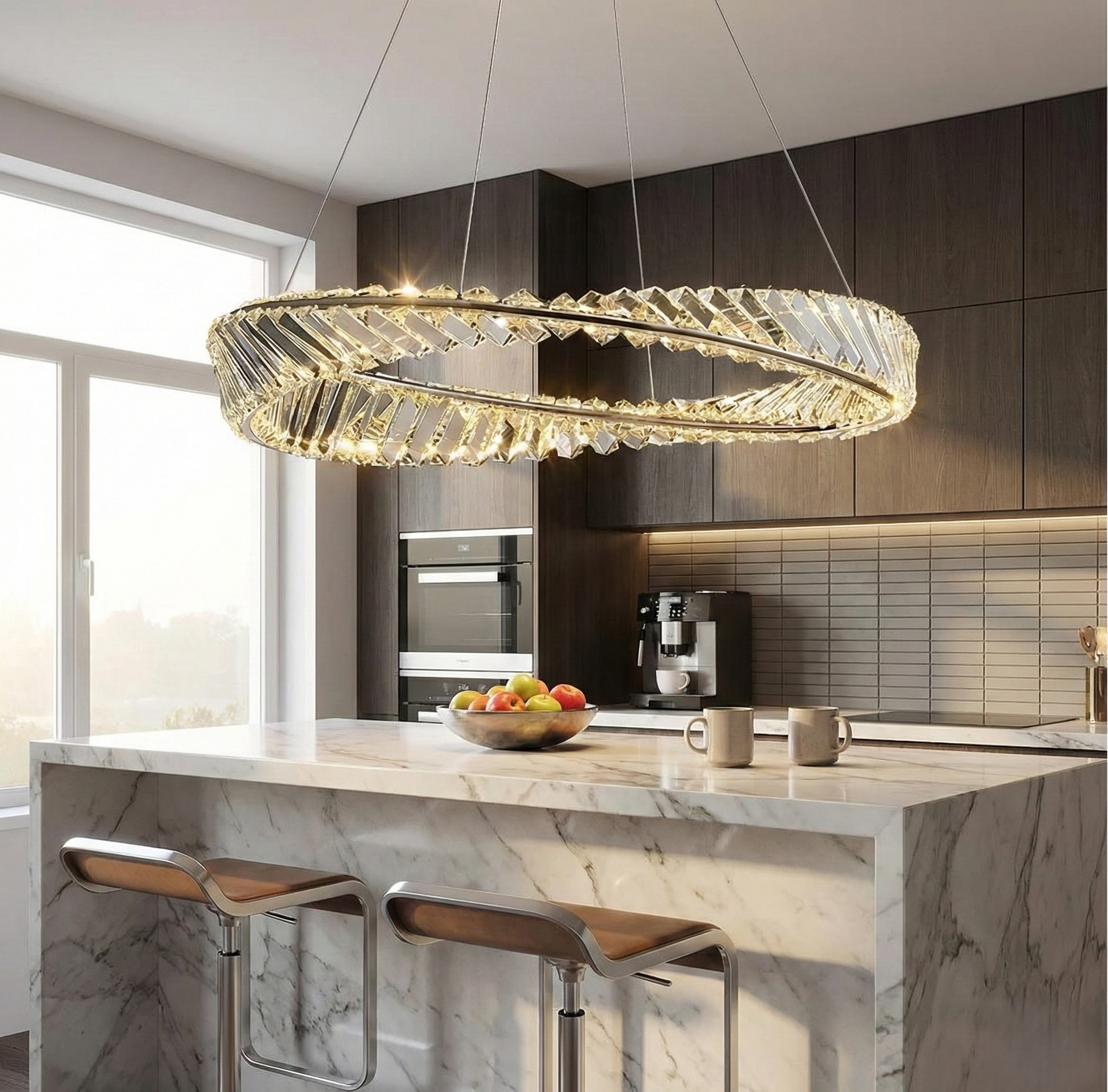 Modern Crystal Ring Chandelier