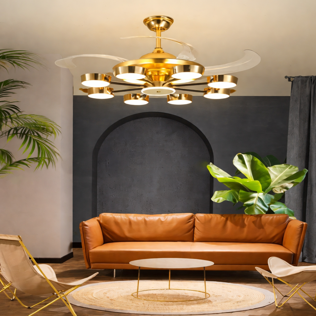 Rose Radiance Chandelier Fan