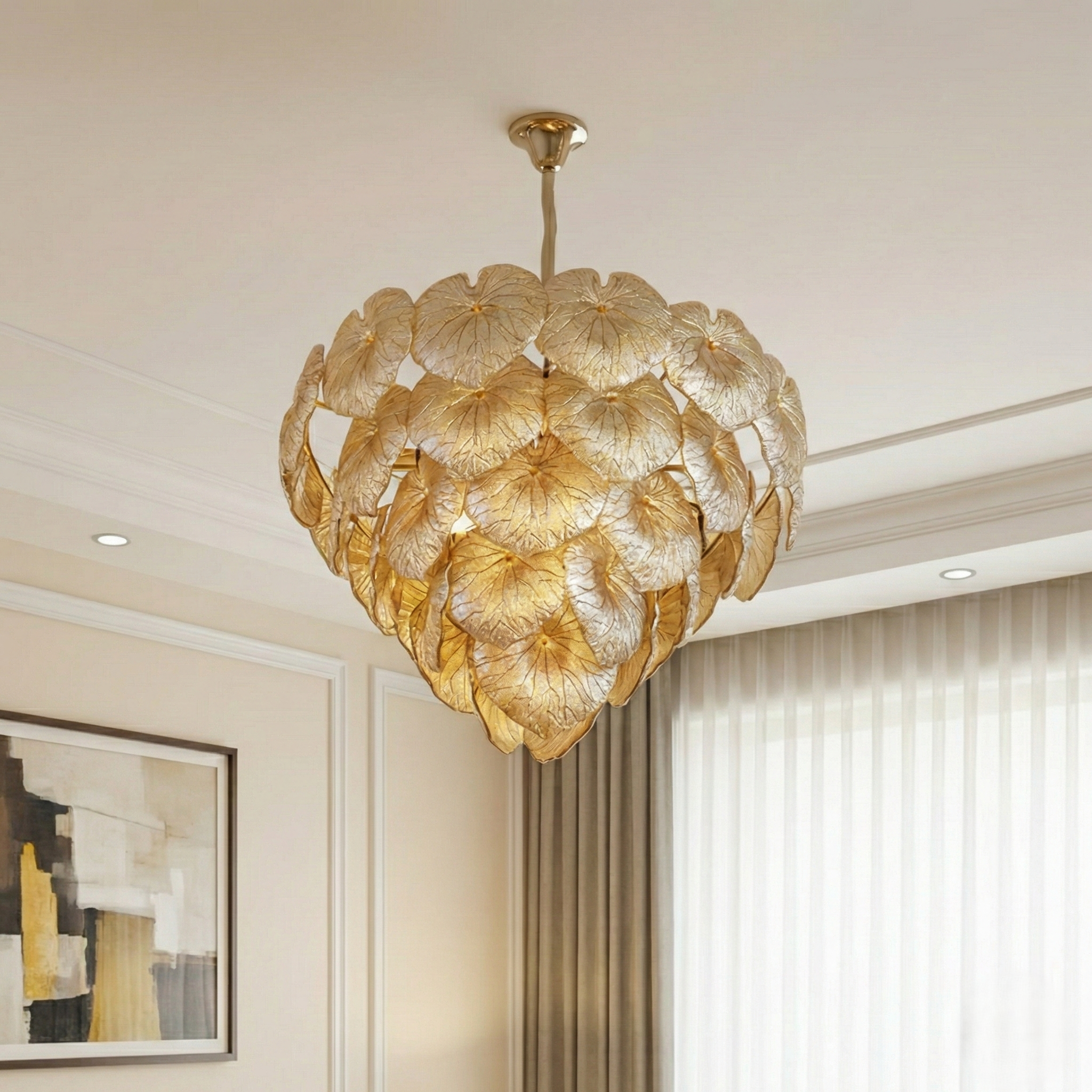 Dewdrop Leaves Chandelier