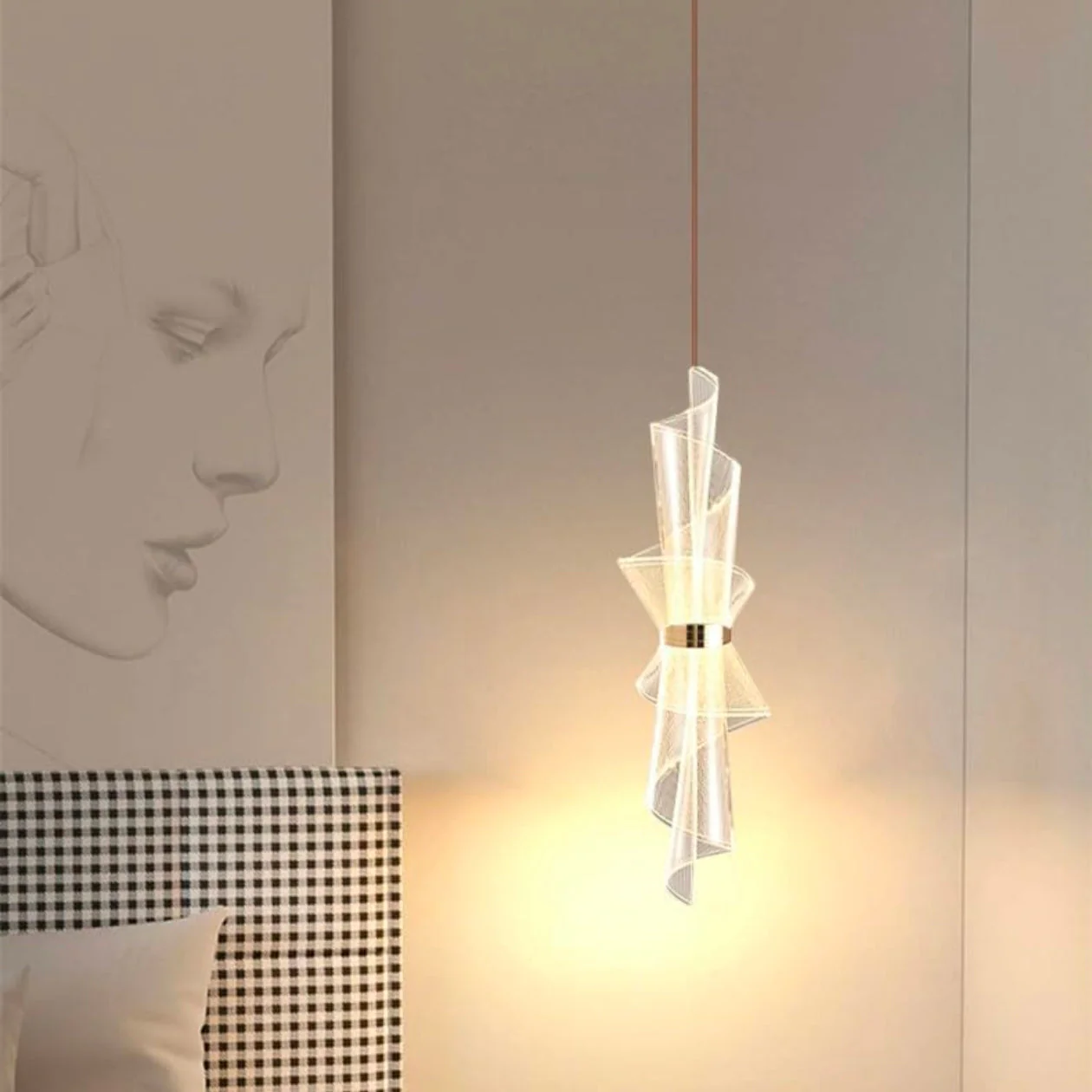 Twisted LED Pendant Light
